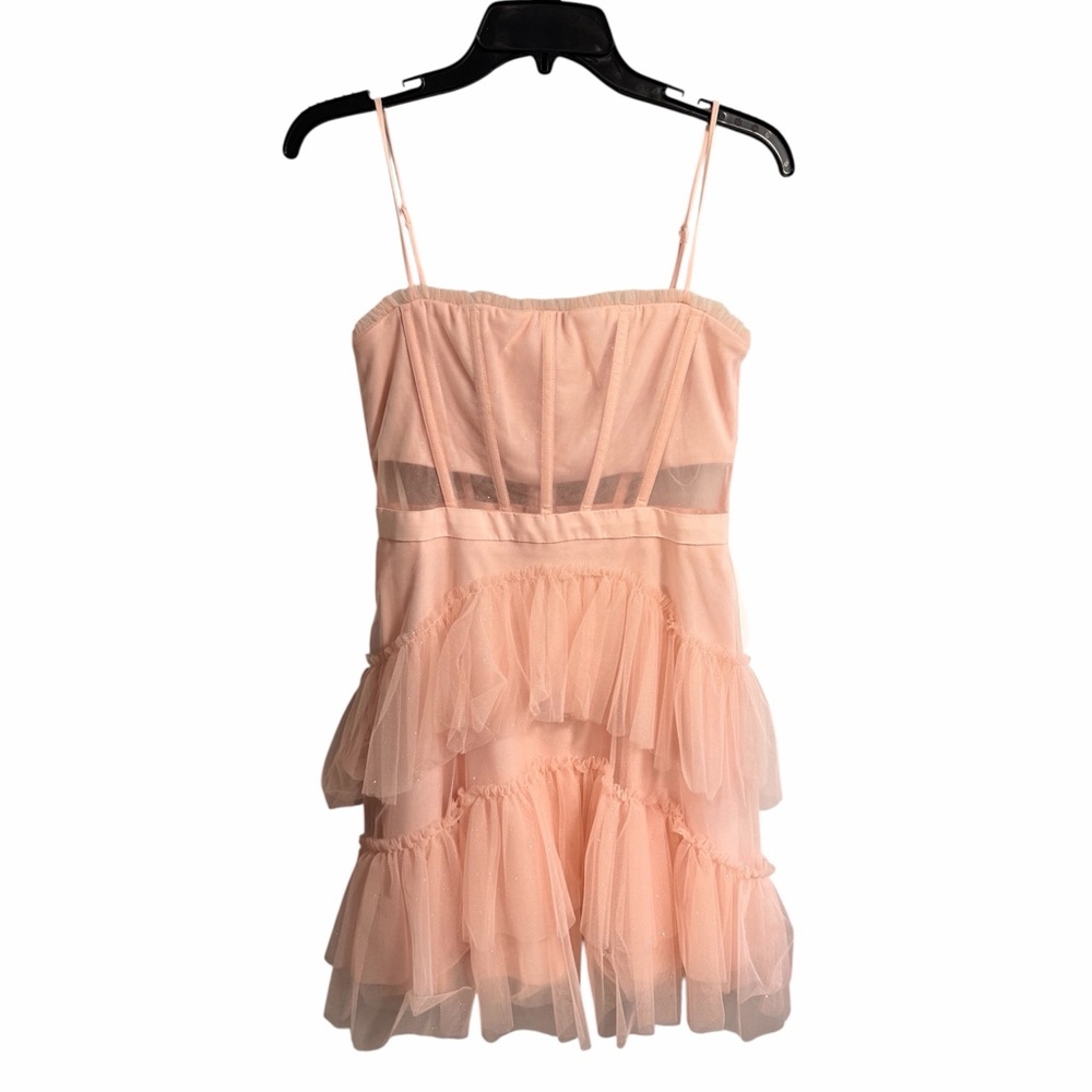 Dillards Sparkly Tiered Tulle Corset Dress NWT